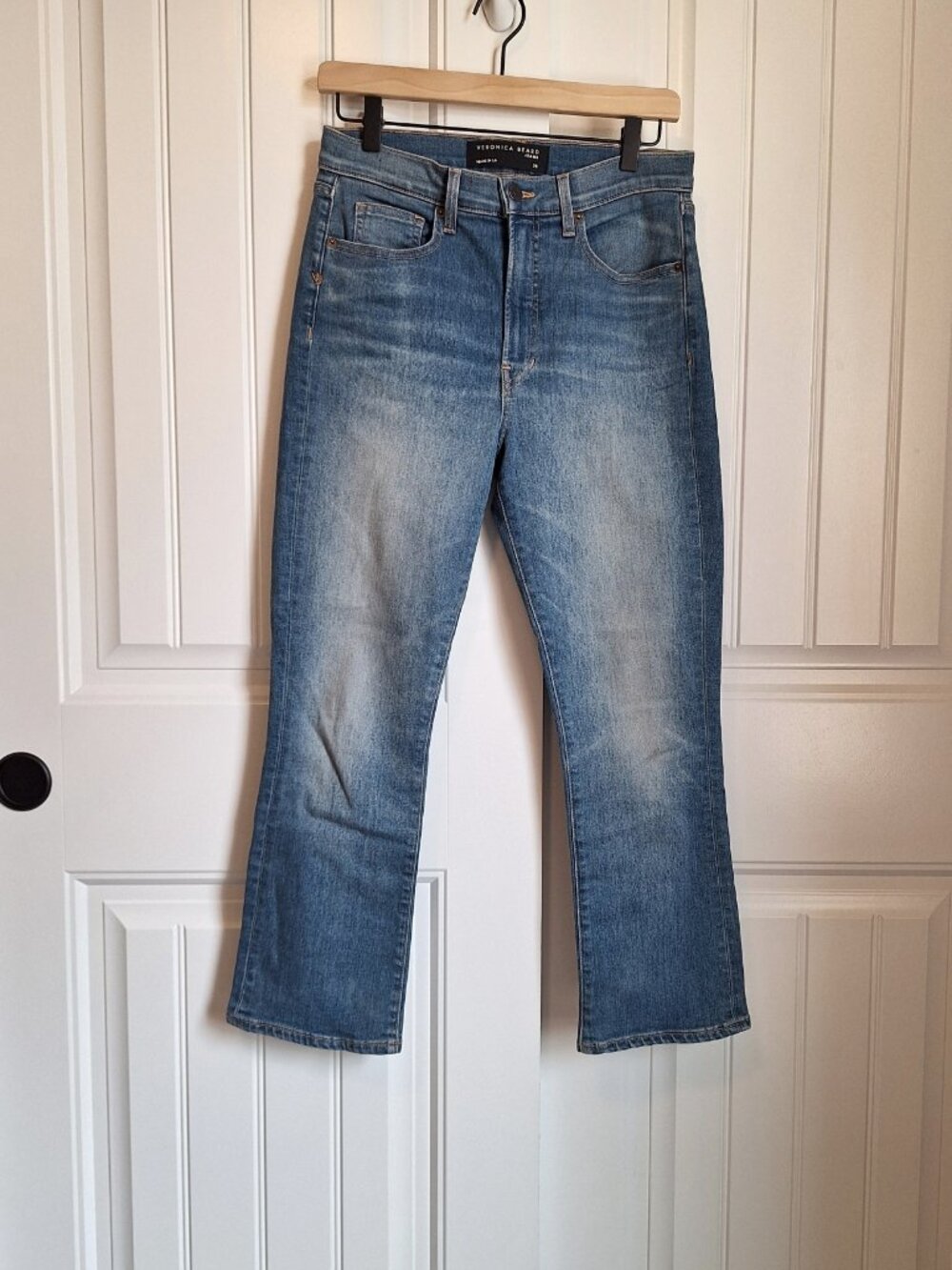 Veronica Beard Carly Kick Flare High Rise Blue Denim Jeans SZ 28